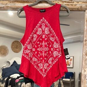 Wrangler Red Bandana Print Tank Top